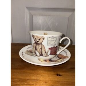 Lost Bear By Roy Kirkham England Fine Bone China Coffee Cup & Saucer 2003
